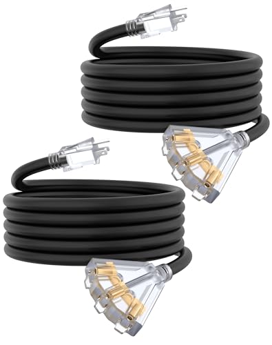 PLUGTUL 15 ft 12-Gauge (2-Pack)