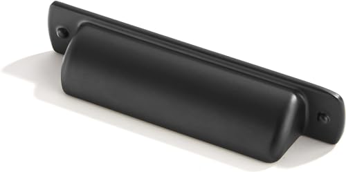 khtumeware 10 Pack 4"(102mm) Vintage Drawer Pulls Matte Black Cabinet Bin Cup Pulls Kitchen Hardware Cabinet Handles Drawer Handles Knobs.