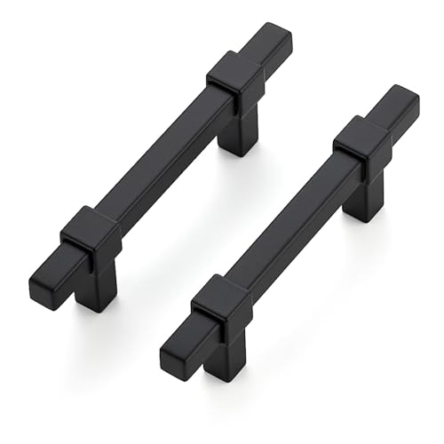 30 Pack Black Cabinet Handles - 3" Hole Center Cabinet Pulls Matte Black Drawer Pulls Cabinet Hardware Kitchen Handles for Cabinets