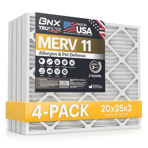 BNX TruFilter 20x25x2 MERV 11 (4-Pack)