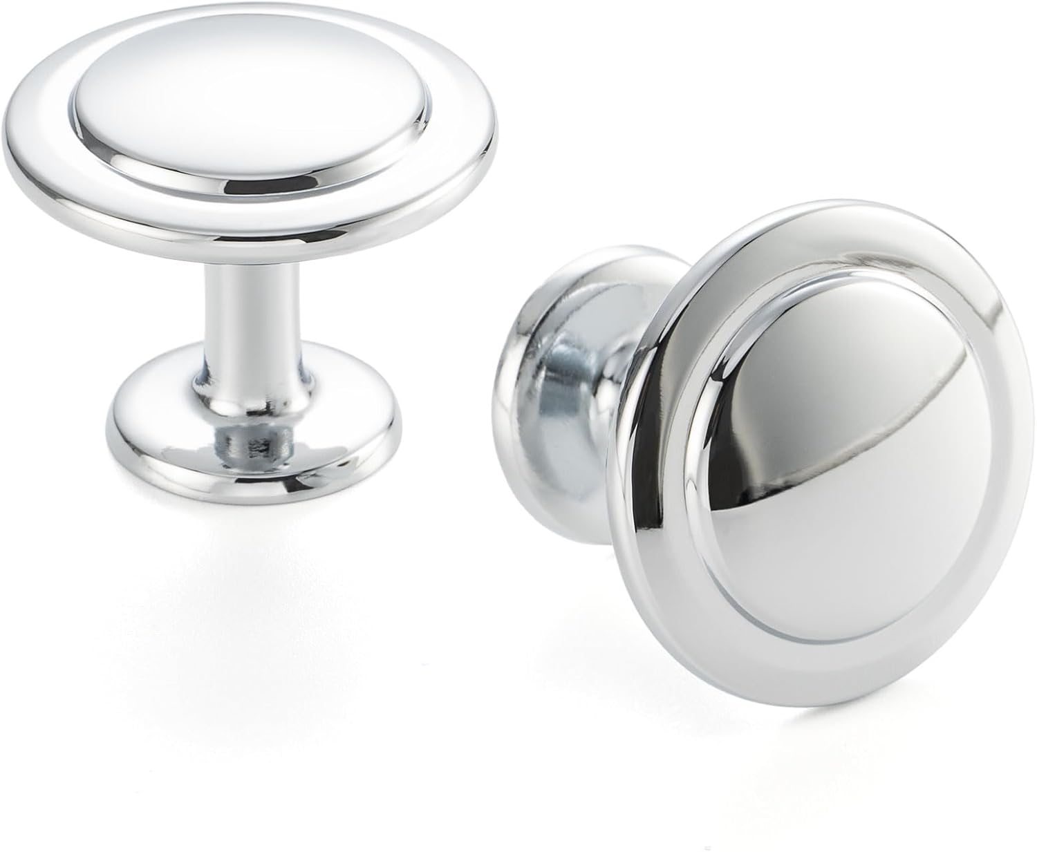 30 Pack 1-1/4 Inch, Round Polished Chrome Cabinet Knobs Chrome Drawer Knobs Chrome Cabinet Pulls, ZK2409 Solid Kitchen Hardware for Cabinets Drawers Bedroom Dresser Bathroom Vanity Cupboard