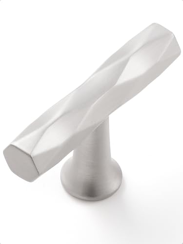 Brushed Nickel Cabinet Knobs 10 Pack Hammered Silver Cabinet Handles Decorative Kitchen Drawer Dresser Cupboard Bathroom Vanity Cabinet Hardware Rhombus