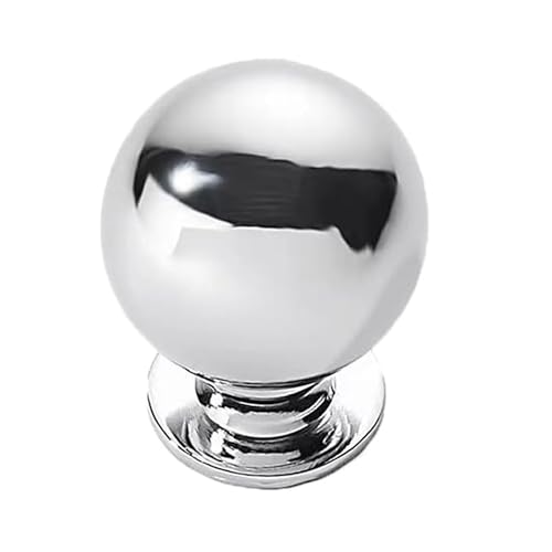 khtmeware 10 Pack 1-1/4 Inch Soild Polished Chrome Cabinet Knobs Large Heavy Duty Ball Kitchen Cabinet Hardware Drawer Knobs Pulls for Drawers.