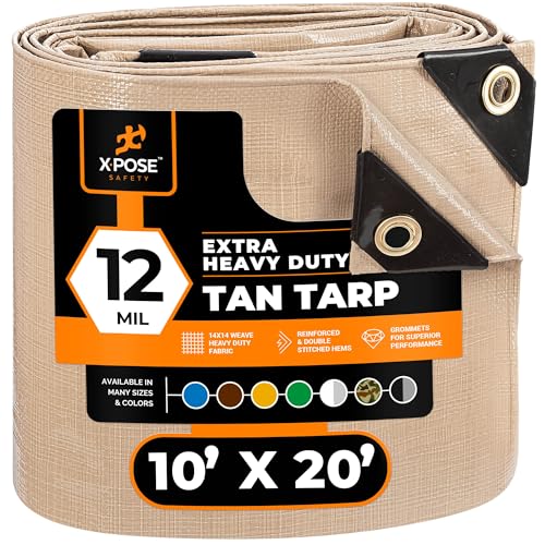 Heavy Duty Tan Poly Tarp 10' X 20'