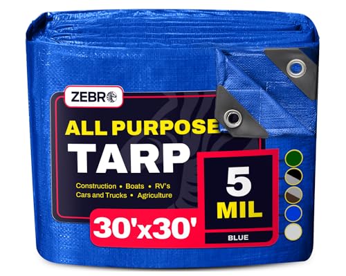 ZEBRO 30' x 30' Blue Tarp (5 Mil)