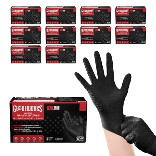 GLOVEWORKS HD Black Nitrile Gloves