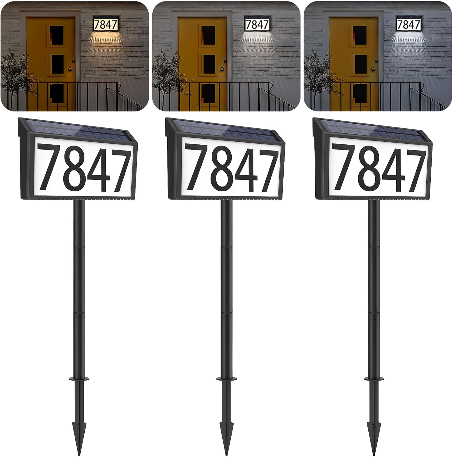 MAXvolador 3-Pack Solar Address Sign