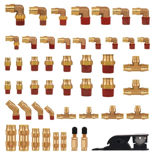 49 Pcs Brass DOT Air Line Fittings Assortment
