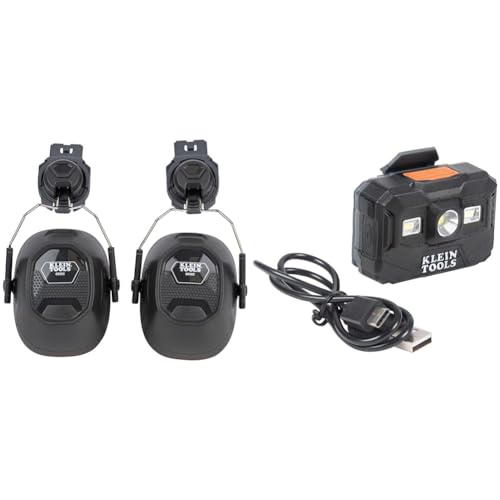 Klein Tools Hard Hat Light + Earmuffs