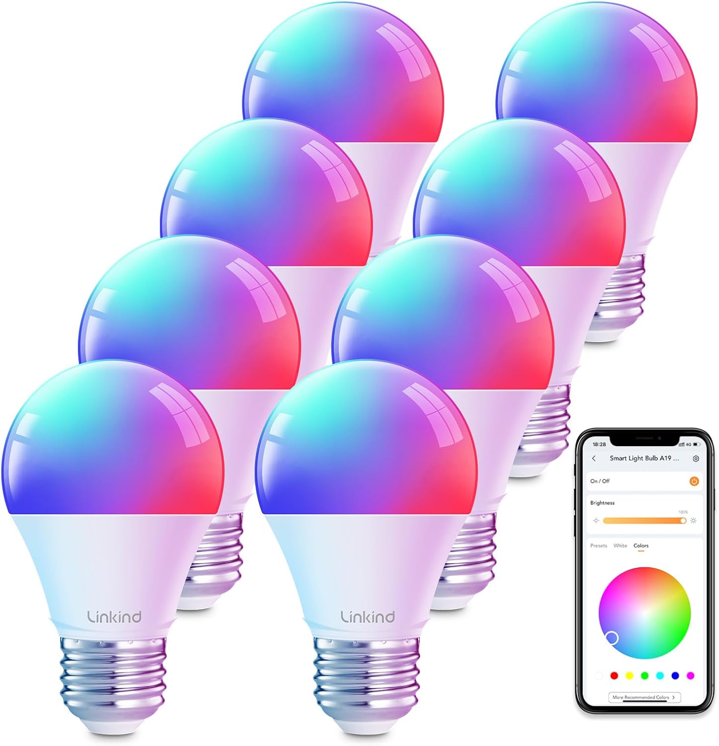 Linkind WiFi Smart Light Bulbs 8-Pack