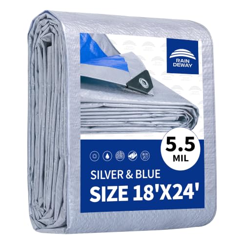RAINDEWAY Large Tarps 18x24 Feet