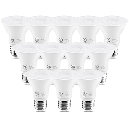 7W Par20 LED Bulb (50W Equivalent), UL Listed, 3000k Warm White Dimmable Flood Bulbs Lights, 500 Lumens, E26 Base, Recessed Lighting for Indoor Outdoor, 12 Pack