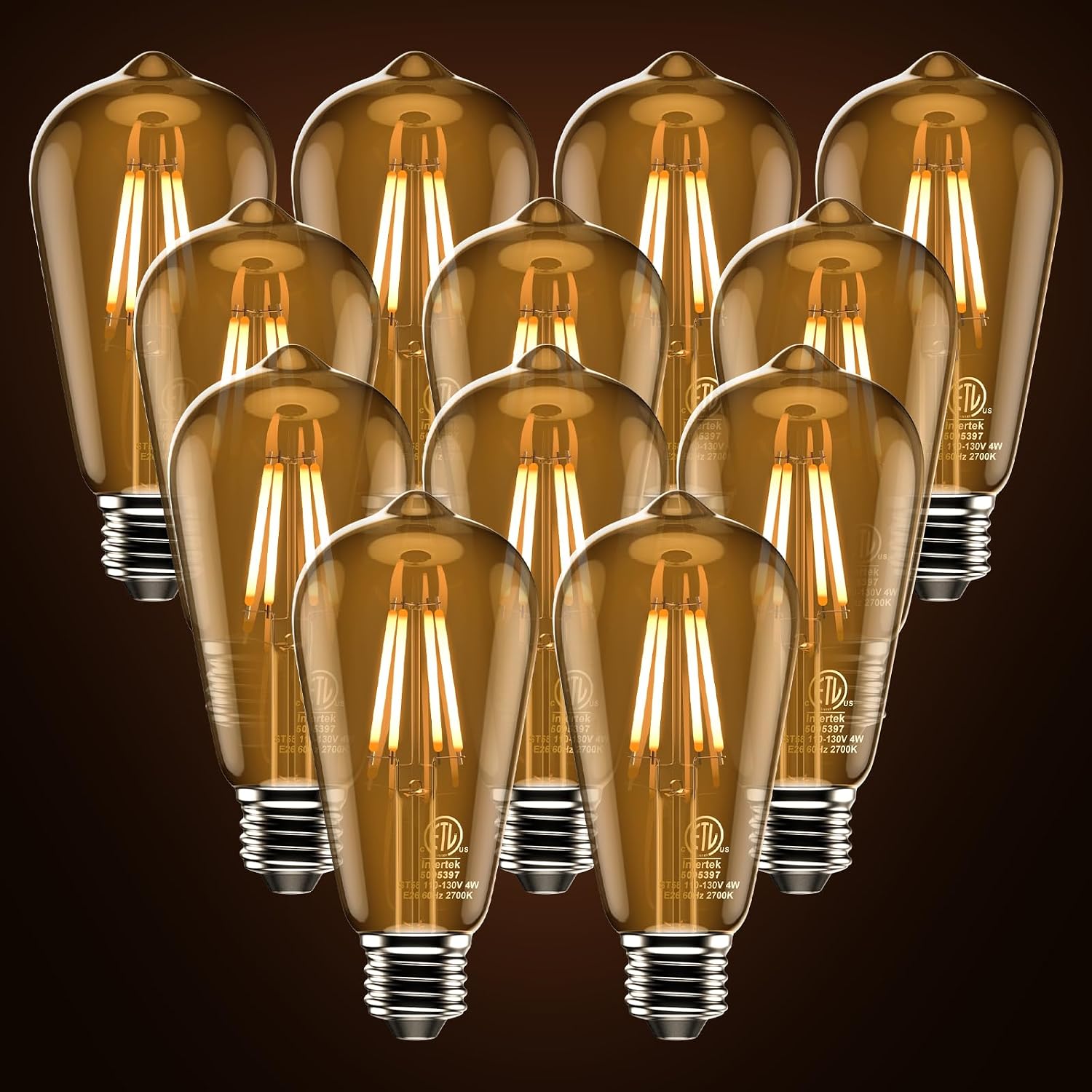 ASOKO ST58 Antique LED Filament Light Bulbs