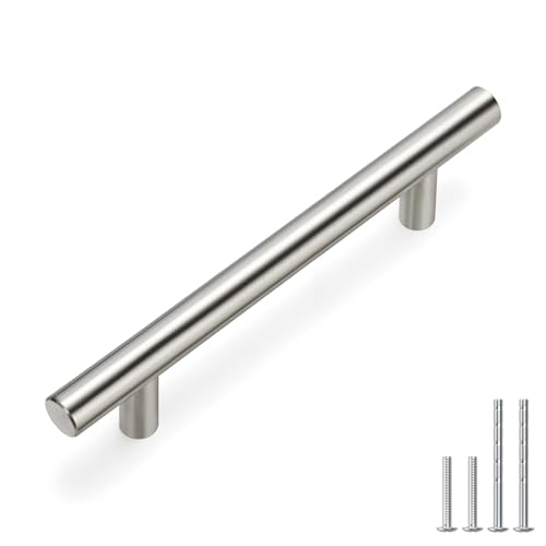 homdiy Brushed Nickel Cabinet Pulls Cabinet Handles,200 Pack 96mm 3-3/4 inch Hole Centers Silver Drawer Pulls for Kitchen, Bedroom, Bathroom
