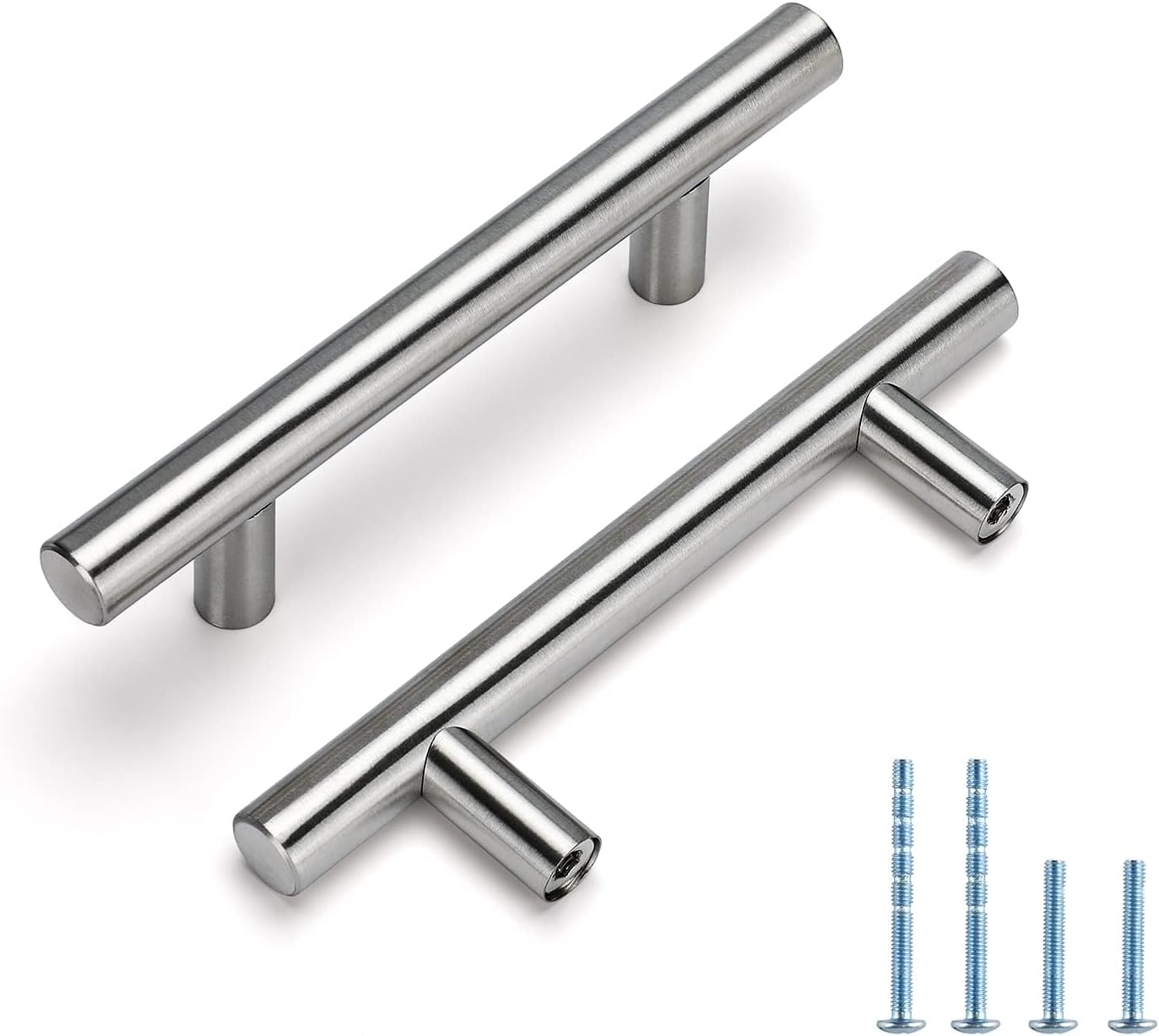 homdiy 2-1/2 Inch Cabinet Handles Brushed Nickel Kitchen Cabinet Pulls 200 Pack - Cabinet Pulls Square Cabinet Hardware for Cabinet, Cupboard