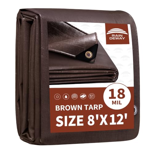 RAINDEWAY 8x12 18 Mil Brown Poly Tarp