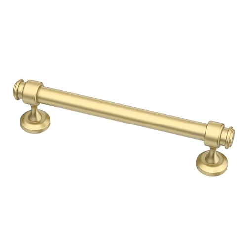 Alzassbg 10 Pack Matt Gold Cabinet Pulls, 5 Inch(128mm) Hole Centers Cabinet Handles Kitchen Hardware Straight Bar for Cabinets and Drawer AL3082MGP