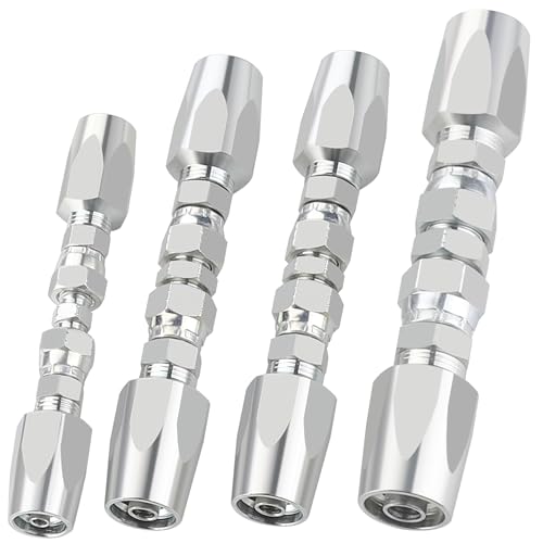 4PCS Reusable Hydraulic Hose Repair Fittings Kit, 1/2'' 3/8'' 1/4'' for Size #08#06#04 Single Wire Hydraulic Hose