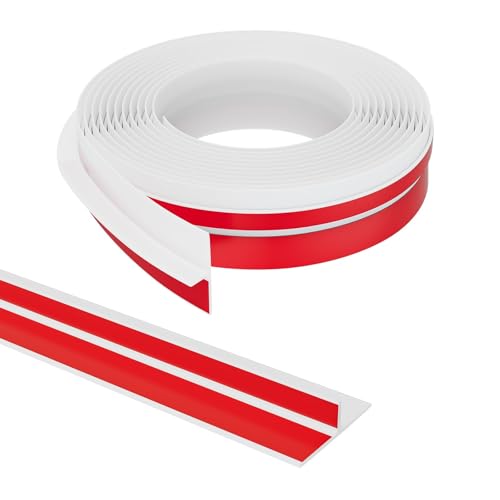 T-Shaped Door Draft Stopper, 1.97 in x 40 Ft Silicone Seal Strip for Windows Gaps, Weather Stripping Seal Strip Shower Sweep, White