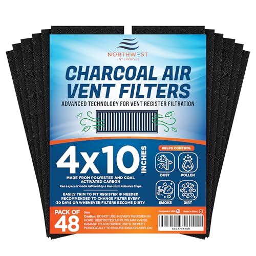 Activated Carbon Air Vent Filters 4" x 10" (48-Pack)