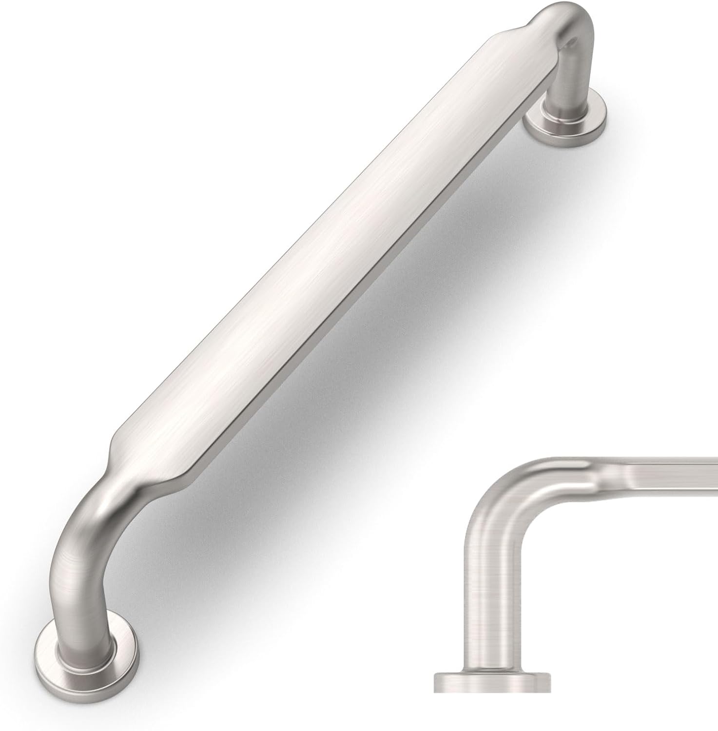Amerdeco 10 Pack Brushed Satin Nickel Cabinet Pulls 6.3 Inch(160mm) Hole Centers Kitchen Cabinet Handles Solid Zinc Alloy Cabinet Hardware Drawer Pulls ZH0051......