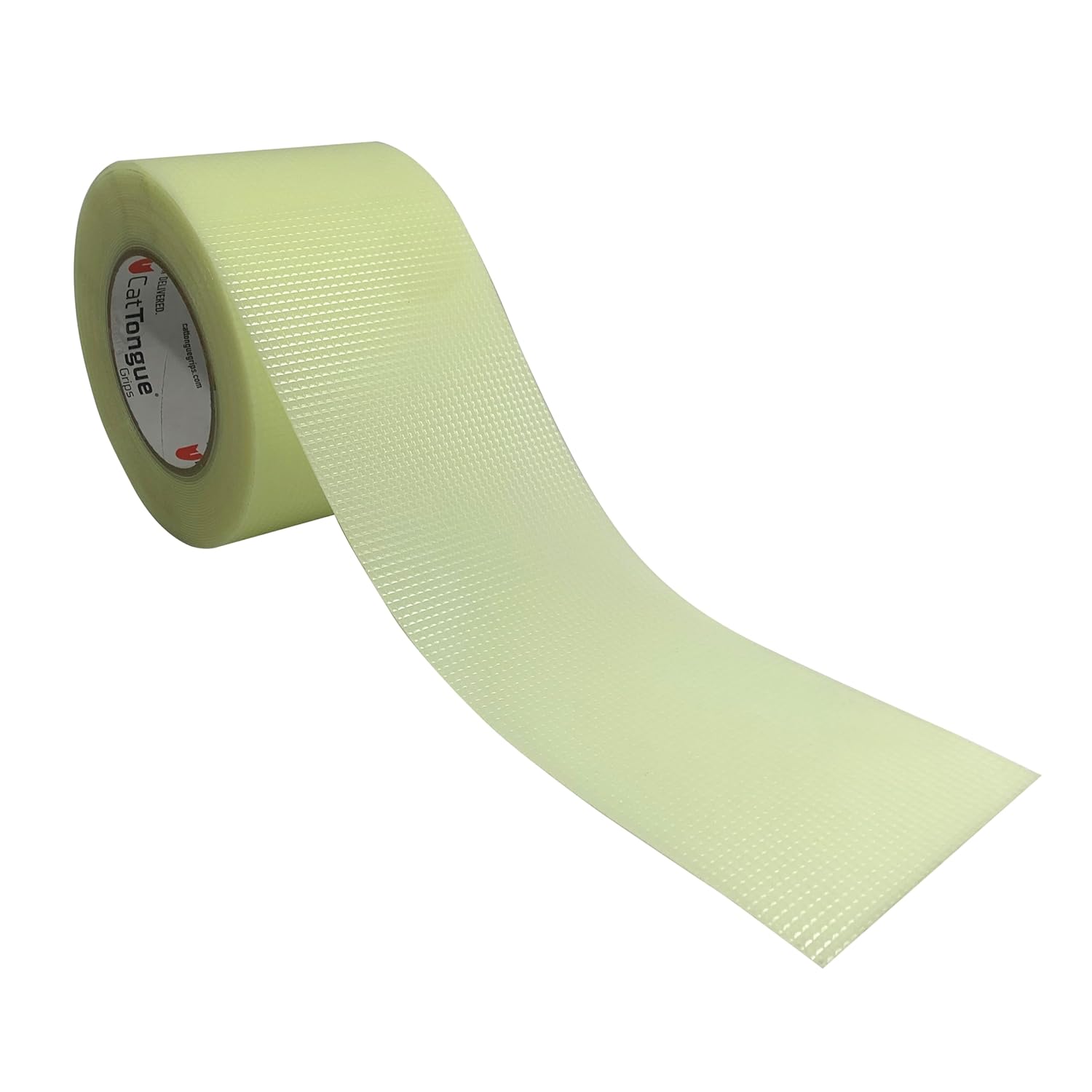 CATTONGUE GRIPS Non-Abrasive Grip Tape Wrap - 4 Thick Heavy-Duty, Waterproof Anti-Slip Tape for Wrapping Tools, Bats, Gym Equipment - Indoor & Outdoor Anti-Slip Solution (Glow in The Dark, 30ft)