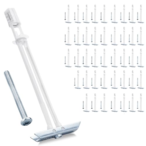 Heavy Duty Drywall Anchor Bolts with 1/4"-20 Fastener Suitable for TV Mounting Hollow Wall Anchor Bolt Screw Kit Supports Up to 270 lbs Each on 1/2 Inch Drywall Pack of 42