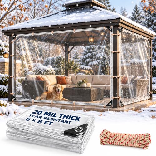 Clear Tarps with Grommets 6x8ft