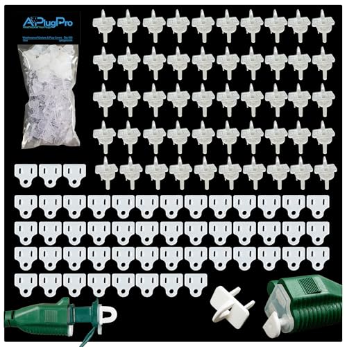 The Original Weatherproof Gaskets & Plug Covers (Bulk) - Made in USA, GFCI Trip Protector, Christmas Light Installation, Waterproof Extension Cord Plug Covers (Clear - 50 Gaskets/10 Packs) - APlugPro