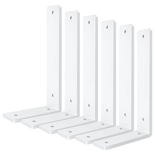 White Floating Shelf Bracket 10 Inch (6 Pack)