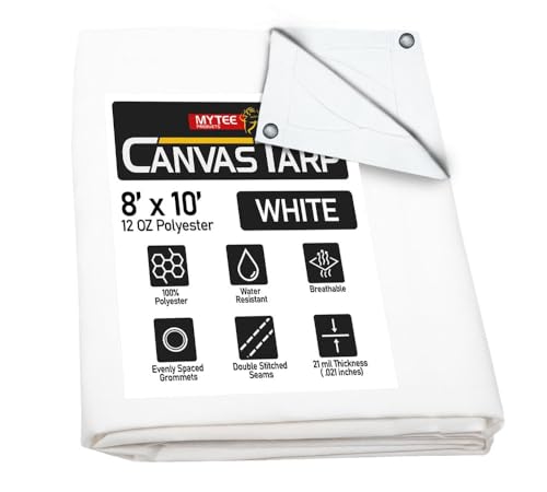Mytee 8' x 10' White Canvas Tarp