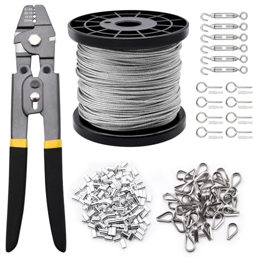 Wire Rope Set, 328ft 1/16" Wire Rope Cable Kit
