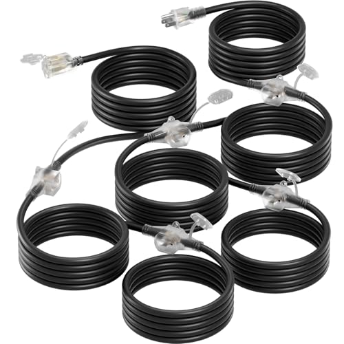addlon 50FT Black Outdoor Extension Cord with Mutil Outlets