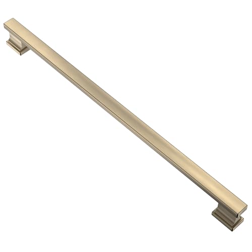 Alzassbg 5 Pack Brushed Antique Brass Cabinet Pulls, 15 Inch(381mm) Hole Centers Kitchen Cabinet Handles for Cabinets and Drawers AL3061AB