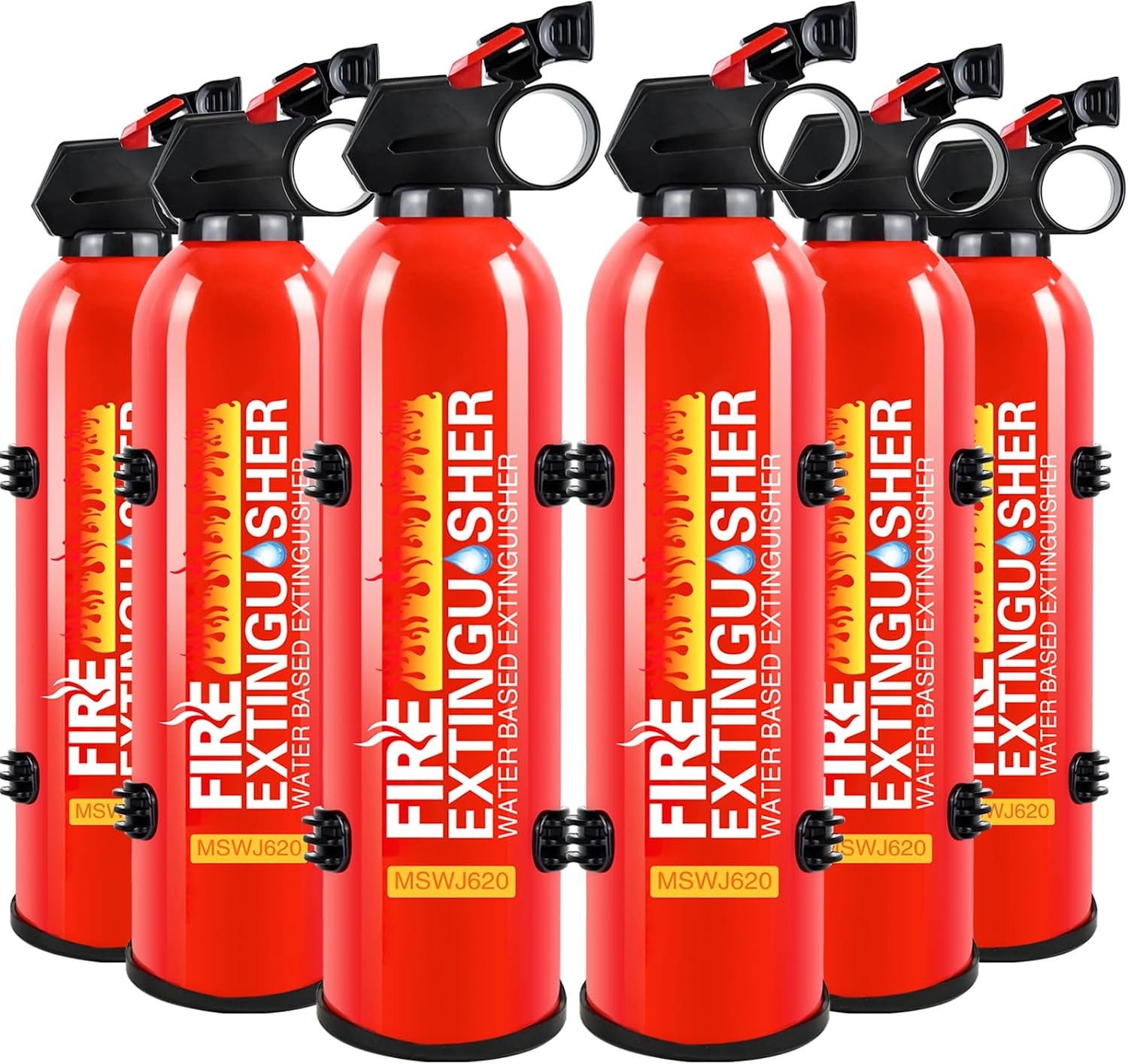 Fire Extinguisher for Home - 6pack Car Fire Extinguisher with Wall Mount, Small A B C K Fire Extinguisher, Water-Based Fire Extinguishers for Car/House/Kitchen/Truck/Marine/Boat/Vehicle/utv/rve