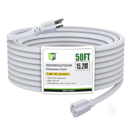 EP 50 Ft Outdoor Extension Cord (White)