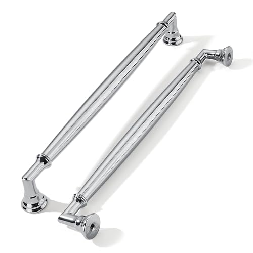 khtumeware 10 Pack 8 Inch(203mm) Polished Chrome Cabinet Pulls Heavy Duty Solid Cabinet Handles Kitchen Cabinet Hardware for Cupboard Drawer Handles