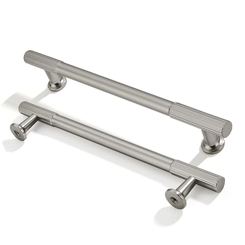 10-Pack 6 Inch Hole Center Brushed Satin Nickel Cabinet Pulls Solid Heavy Duty Cabinet Pull is Suitable for Drawers Dressers Handles Kitchens Bathroom cabinets