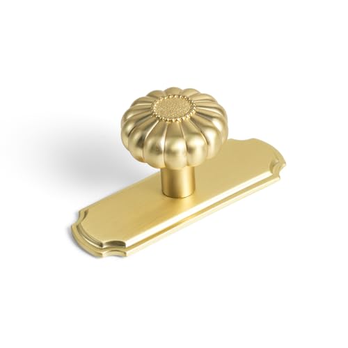 Elegant Golden Bloom Brushed Brass Cabinet Knobs