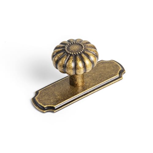 Elegant Vintage Bloom Antique Brass Cabinet Knobs