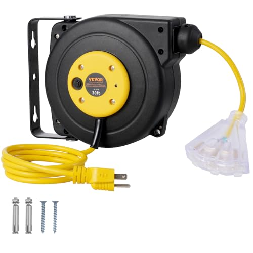 VEVOR Retractable Extension Cord Reel — 30 FT