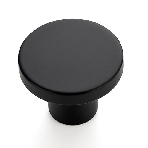Ravinte 45 Pack Cabinet Knobs Black Kitchen Cabinet Knobs Round Dresser Drawer Knobs Matte Black Drawer Pulls Closet Door Knobs 1-1/5 Inch