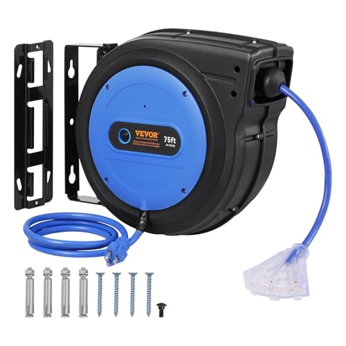 VEVOR 75FT Retractable Extension Cord Reel