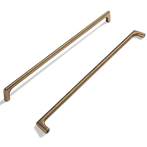 Goo-Ki Antique Brass Cabinet Pulls,Sturdy Zinc Alloy Cabinet Handles for Drawer,Cupboard, Wardrobe-12.6 inch(320mm) Hole Center,2 Pack