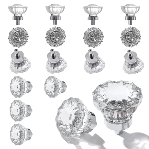 CEYMIO Glass Cabinet Knobs 16 Pack