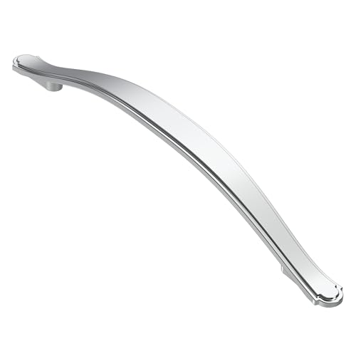 Alzassbg 10 Pack Polished Chrome Cabinet Pulls, 6-1/4 Inch(160mm) Hole Centers Cabinet Handles Arch Kitchen Hardware for Cabinets and Drawer AL3028CP