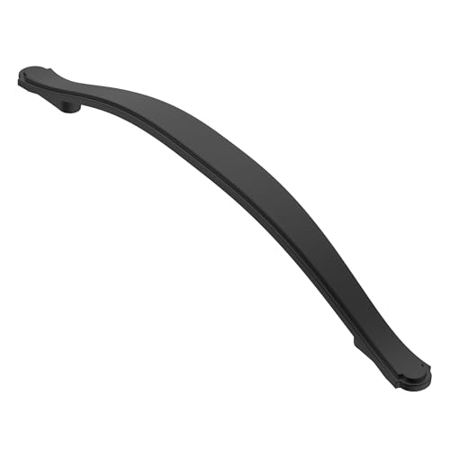 Alzassbg 10 Pack Matt Black Cabinet Pulls, 6-1/4 Inch(160mm) Hole Centers Cabinet Handles Arch Kitchen Hardware for Cabinets and Drawer AL3028MB