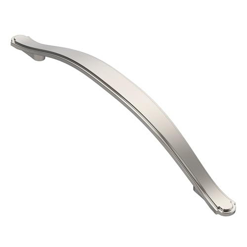Alzassbg 10 Pack Brushed Satin Nickel Cabinet Pulls, 6-1/4 Inch(160mm) Hole Centers Cabinet Handles Arch Kitchen Hardware for Cabinets and Drawer AL3028SN