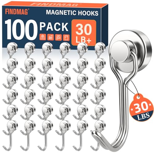 FINDMAG 100 Pack Magnetic Hooks