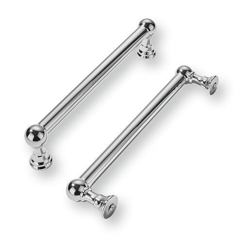 khtumeware 10 Pack 5 Inch Hole Center Polished Chrome Cabinet Pulls Heavy Duty Solid Cabinet Handles cabinets Dressers Kitchens Handles Bathroom cabinets